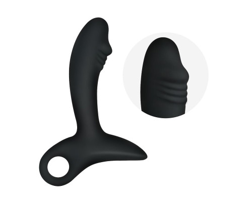 Черный силиконовый анальный вибромассажер Erokay