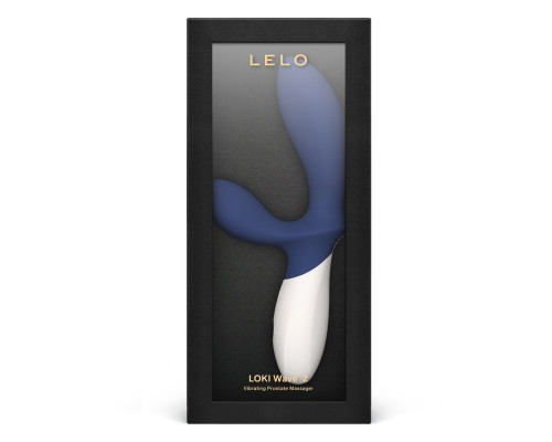 Синий вибромассажер простаты Lelo Loki Wave 2 - 19,6 см.