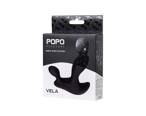 Черный вибромассажер простаты Vela - 12 см.
