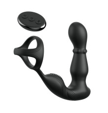 Черный вибростимулятор простаты с кольцом Ass-gasm Slide   Glide