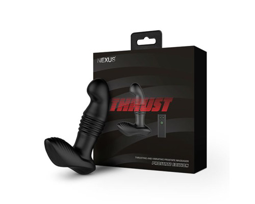 Черный массажер простаты Nexus Thrust с возвратно-поступательными движениями - 13,8 см.