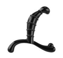 Чёрный стимулятор простаты с рёбрышками