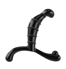 Чёрный стимулятор простаты с рёбрышками