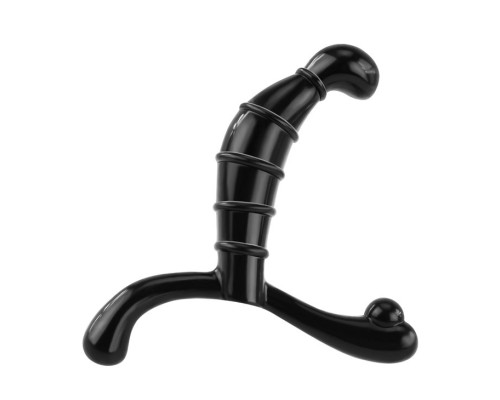 Чёрный стимулятор простаты с рёбрышками