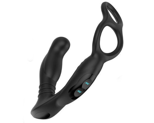 Черная анальная пробка NEXUS SIMUL8 с фиксацией на теле кольцами