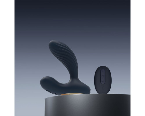 Темно-синий вибромассажер простаты Vick Neo 2 c функцией нагрева и пультом ДУ