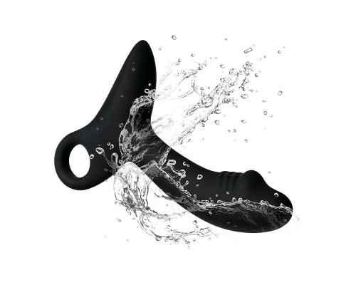 Черный силиконовый анальный вибромассажер Erokay