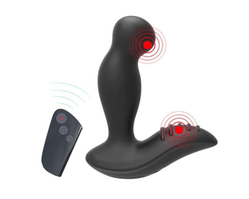 Черный вибромассажер простаты 3,5’’ Remote Control P-spot Massager - 12,5 см.