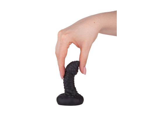 Чёрный плаг-массажёр для простаты - 7,2 см.