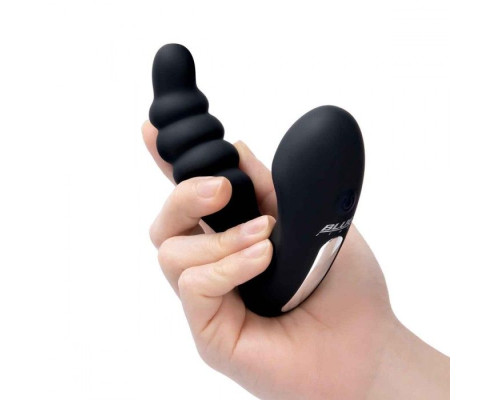 Черный рельефный массажер простаты Prodder