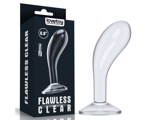 Прозрачный стимулятор простаты Flawless Clear Prostate Plug - 15 см.