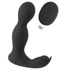 Черная анальная пробка с вибрацией, вращением и пультом ДУ RC Butt Plug with 2 Functions