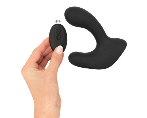 Черная анальная вибропробка с функцией расширения RC Butt Plug with 3 functions