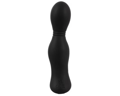 Черная анальная пробка с вибрацией, вращением и пультом ДУ RC Butt Plug with 2 Functions