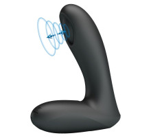 Черный стимулятор простаты Archenemy с пульсацией - 12,1 см.