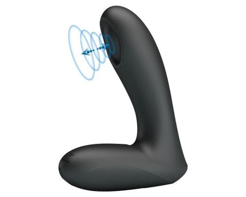 Черный стимулятор простаты Archenemy с пульсацией - 12,1 см.