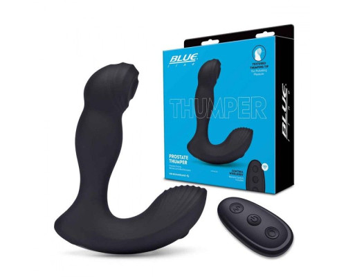 Черный массажер простаты с двойной вибрацией Thumper