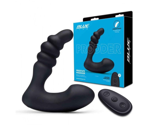 Черный рельефный массажер простаты Prodder