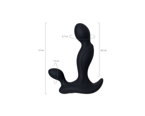Черный вибромассажер простаты Vela - 12 см.