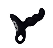 Черный силиконовый анальный вибромассажер-ёлочка Erokay