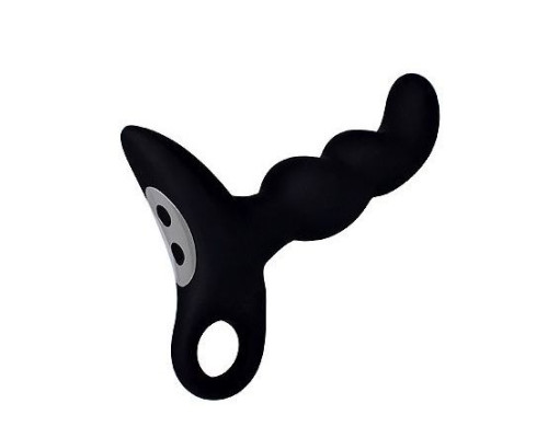 Черный силиконовый анальный вибромассажер-ёлочка Erokay