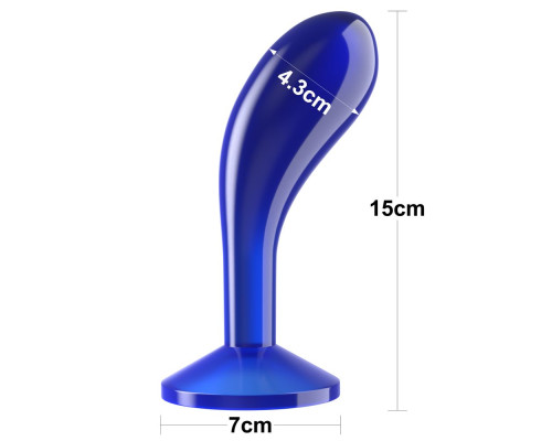 Синяя анальная втулка Flawless Clear Prostate Plug 6.0 - 15 см.