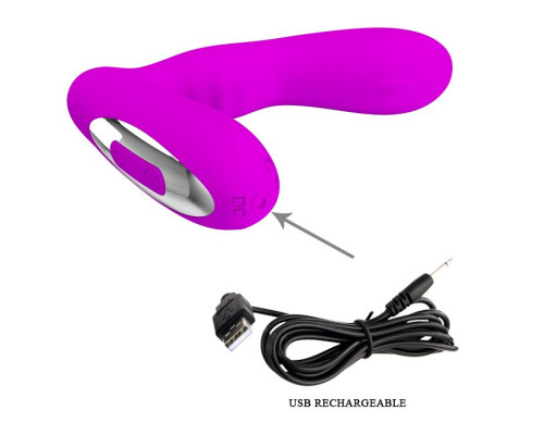 Лиловый массажер простаты с вибрацией Piper - 11,7 см.