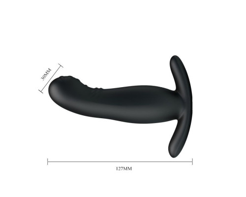 Черный вибростимулятор простаты с имитацией движения пальчика