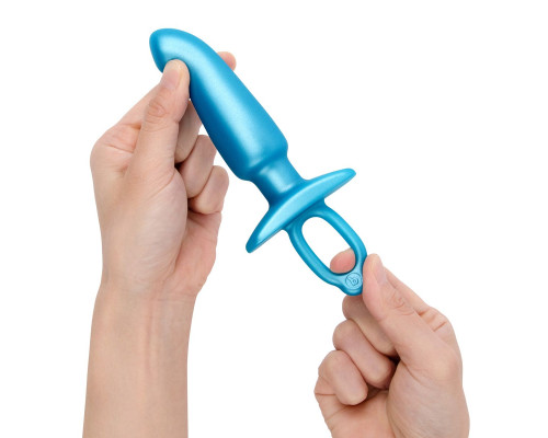 Голубая анальная пробка для массажа простаты Hither Silicone Prostate Plug - 14,3 см.