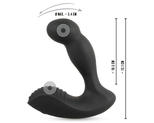 Черный вибростимулятор простаты RC Prostate Massager - 13,1 см.
