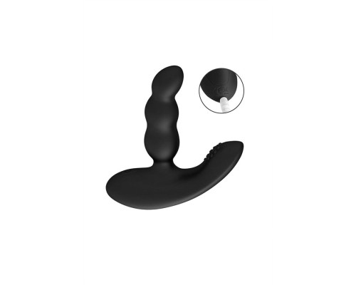 Черный силиконовый стимулятор простаты Levett Nitoc с пультом ДУ