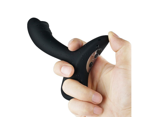 Черный силиконовый анальный вибромассажер Erokay