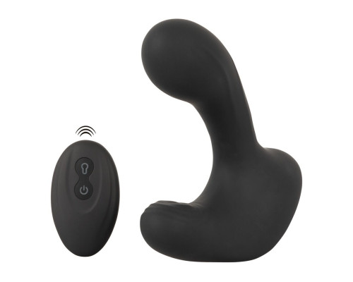 Черная анальная вибропробка с функцией расширения RC Butt Plug with 3 functions