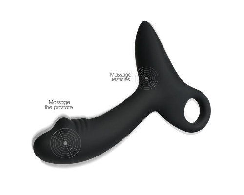 Черный силиконовый анальный вибромассажер Erokay