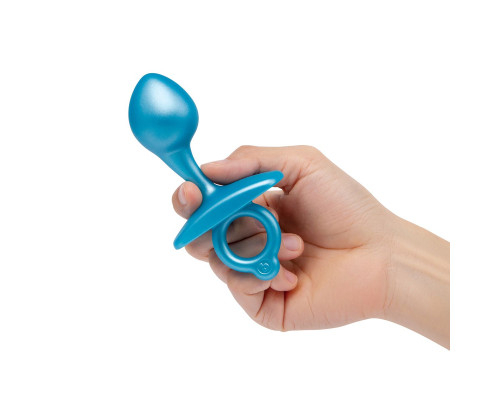 Голубая анальная пробка для массажа простаты Bulb Silicone Prostate Plug - 10,7 см.