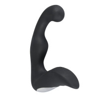 Черный перезаряжаемый стимулятор простаты с вибрацией - 14,6 см.