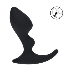 Черная анальная пробка для массажа простаты Double Ripple Silicone Prostate Massager