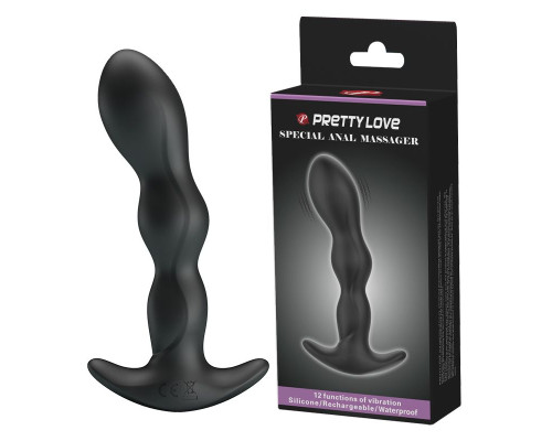 Черный анальный стимулятор простаты с вибрацией Special Anal Massager - 14,5 см.