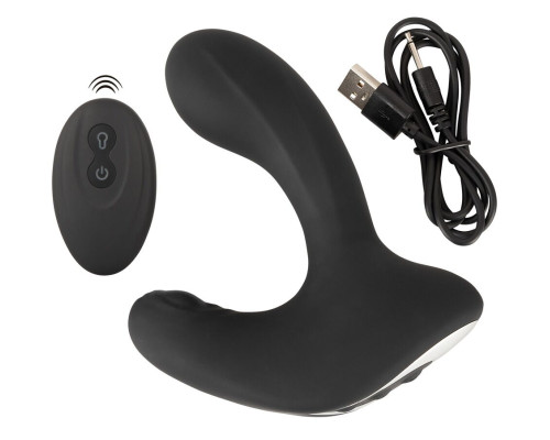 Черная анальная вибропробка с функцией расширения RC Butt Plug with 3 functions