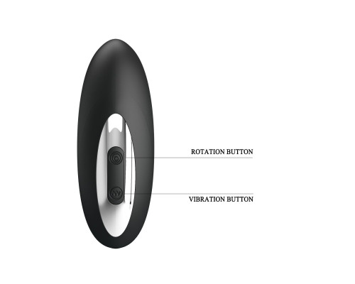 Черный стимулятор простаты с функцией римминга - 15,9 см.