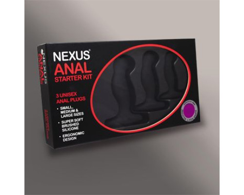 Набор из 3 массажеров простаты чёрного цвета NEXUS ANAL STARTER KIT