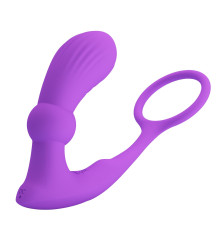 Лиловый вибростимулятор простаты Warren с эрекционным кольцом