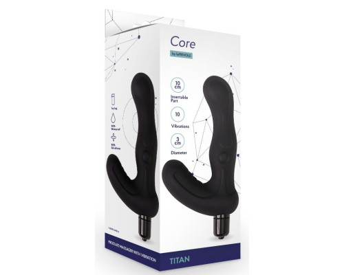 Черный вибромассажер простаты Titan - 15 см.