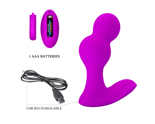 Лиловый вибростимулятор простаты Terrance с пультом ДУ