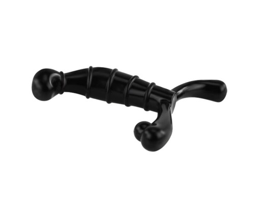 Чёрный стимулятор простаты с рёбрышками