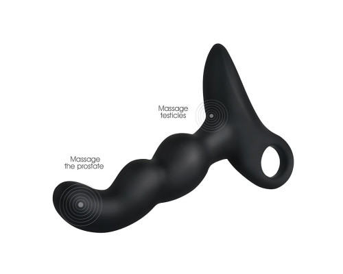 Черный силиконовый анальный вибромассажер-ёлочка Erokay