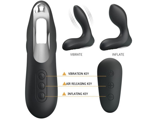 Массажер простаты Nasreddin с функцией расширения и пультом ДУ - 13,5 см.