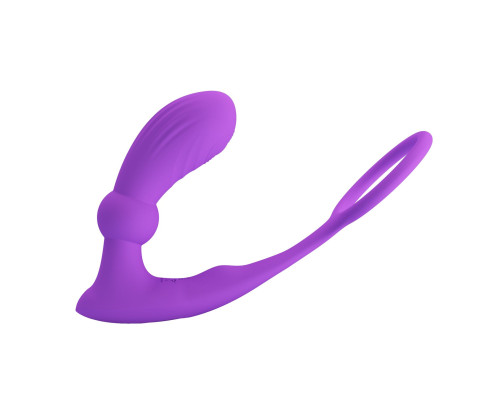 Лиловый вибростимулятор простаты Warren с эрекционным кольцом