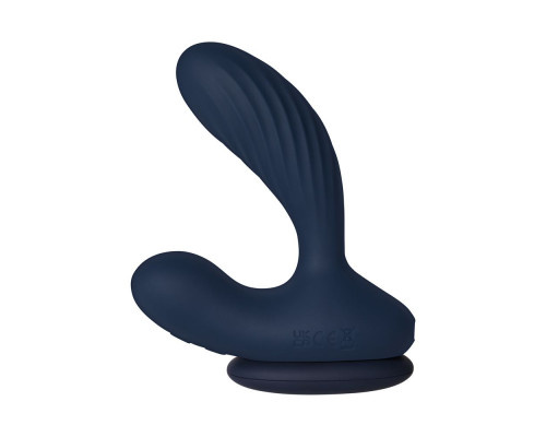 Темно-синий вибромассажер простаты Vick Neo 2 c функцией нагрева и пультом ДУ