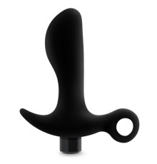 Черный анальный вибратор Silicone Vibrating Prostate Massager 01 - 10,8 см.